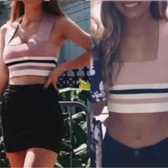 LF Seek The Label Striped Square Neck Bandage Crop Top Size S - Picture 3 of 9